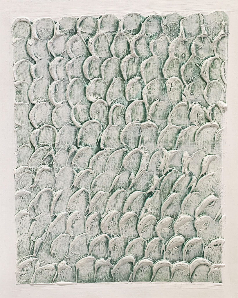Pintura abstracta blanca y gris