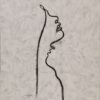 Dibujo minimalista sobre lienzo texturizado
