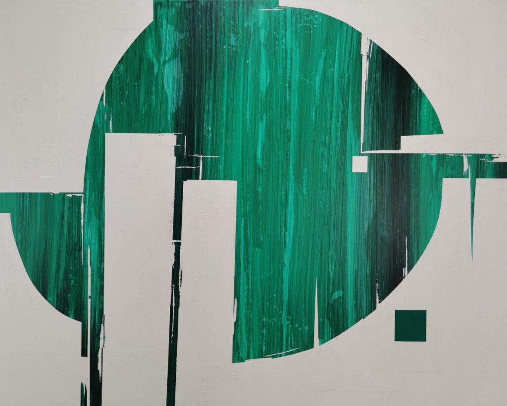 Pintura en verde y blanco