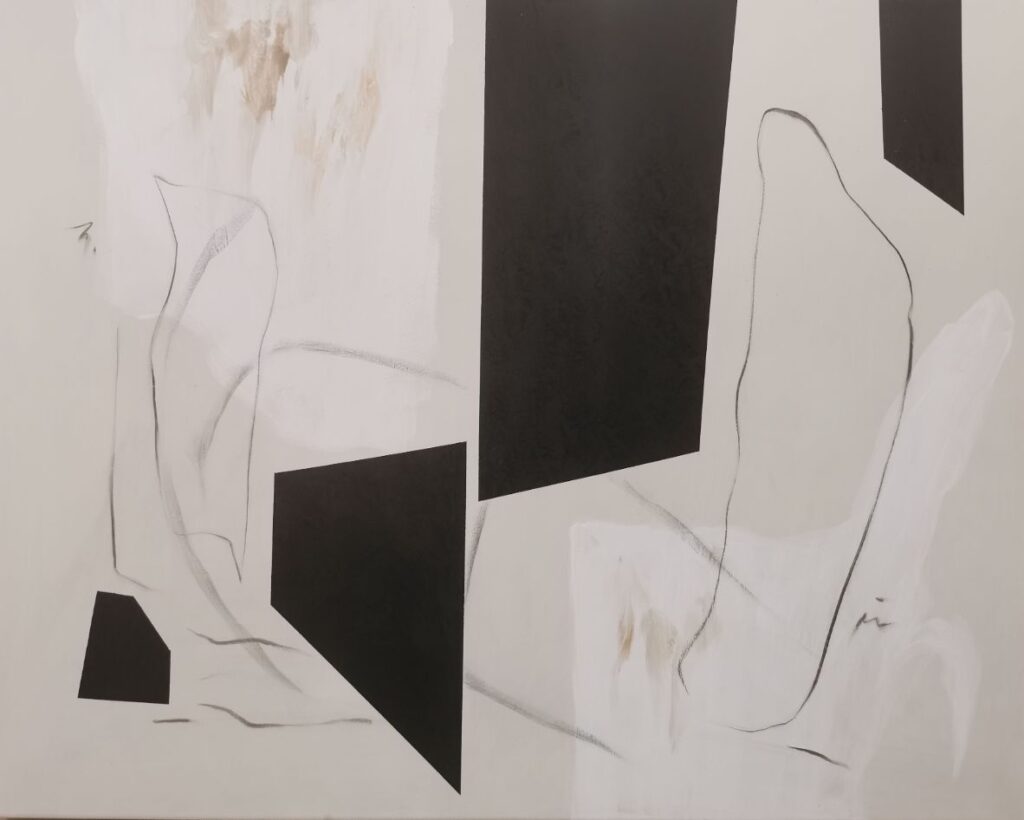 Pintura minimalista con figuras geométricas