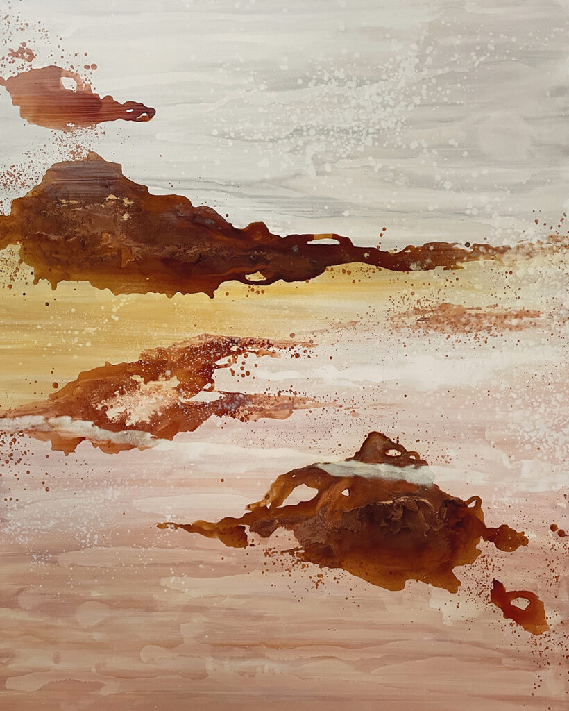 Paisaje abstracto con tonos tierra