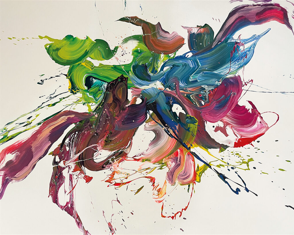 Pintura de pincelada dinámica y carácter abstracto