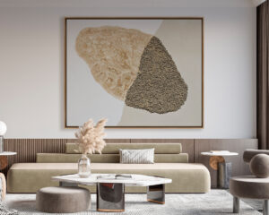 Ambiente Diseño con base texturizada en gamas tierra