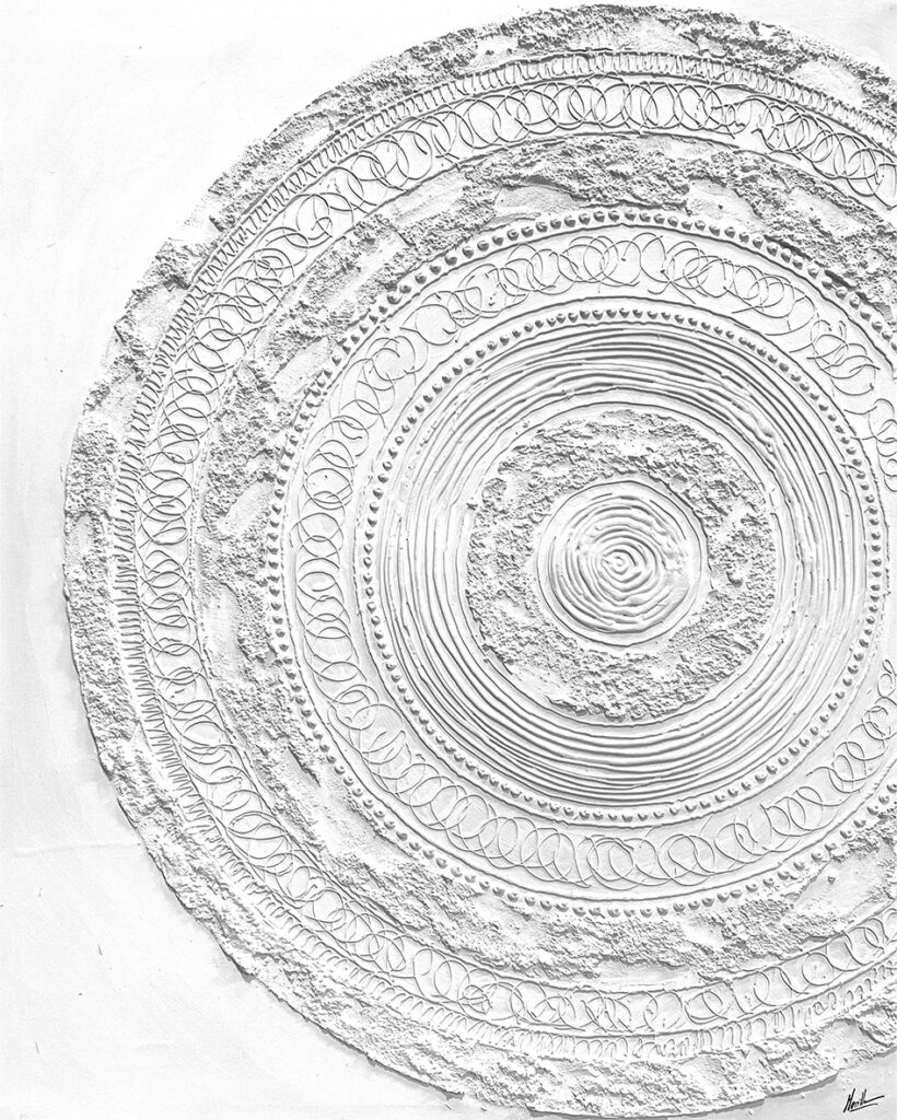 Diseño Abstracto Monocromático con Formas Circulares