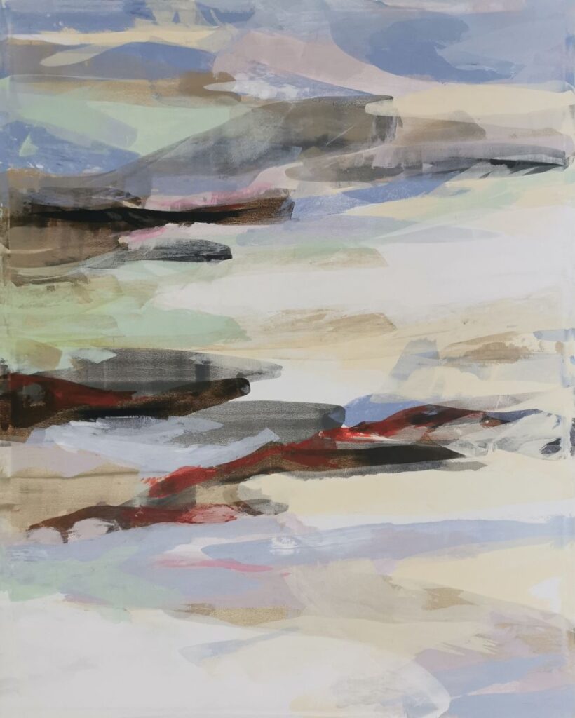 Paisaje abstracto con suaves tonos tierra