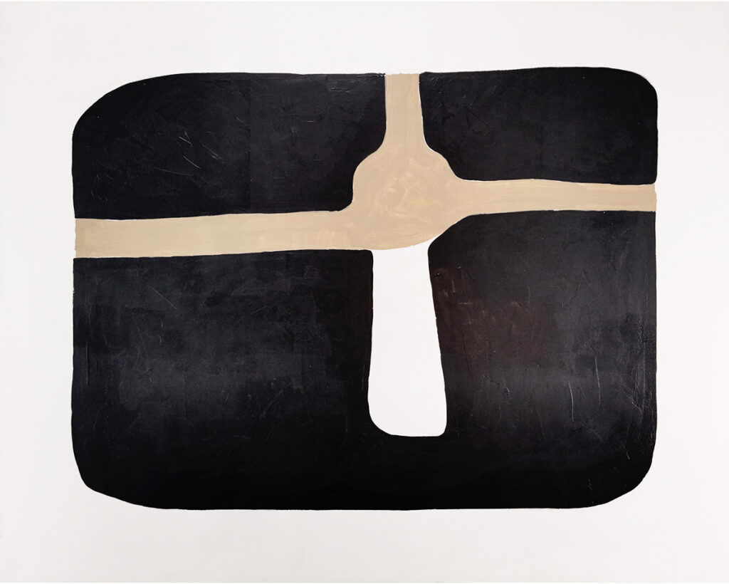 Lienzo minimalista en negro y beige