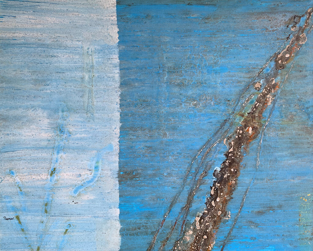 Creación en azul con relieve