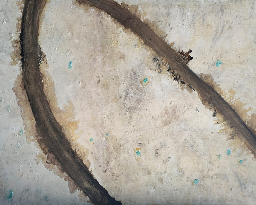 Diseño con texturas terrosas en clave abstracta