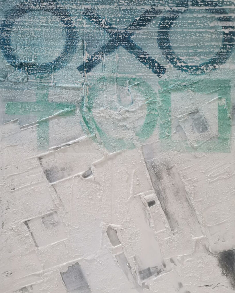 Arte Moderno Abstracto en Tonos Fríos