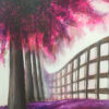 Escenario Natural Abstracto con Rosa Vibrante