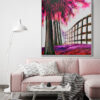 Ambiente Escenario Natural Abstracto con Rosa Vibrante