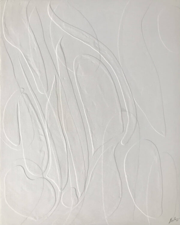 Arte Abstracto Minimalista Texturizado en Blanco