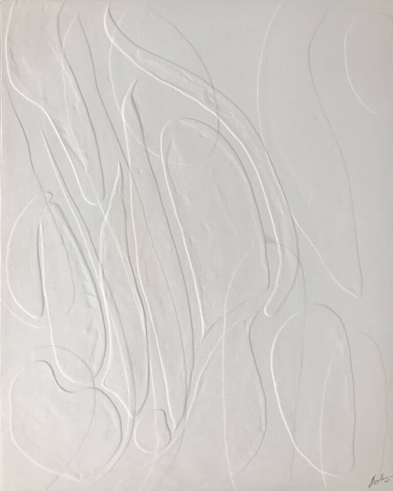 Arte Abstracto Minimalista Texturizado en Blanco