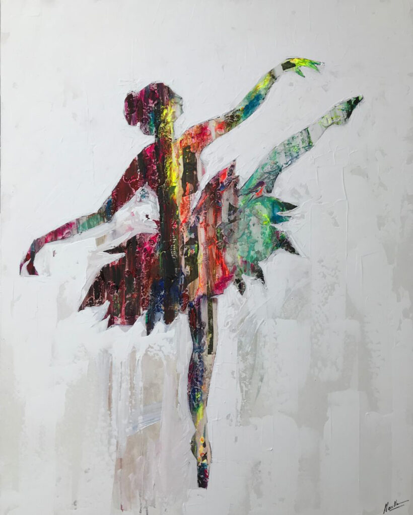 Pintura Colorida de Ballet Expresionista