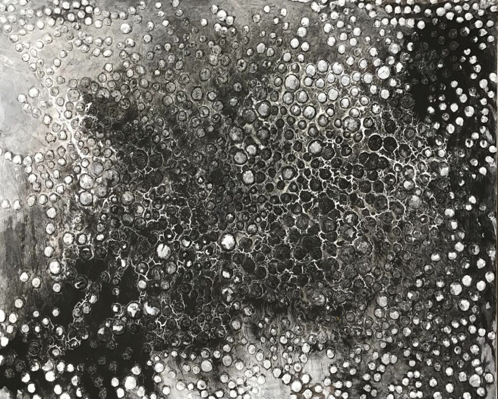 Obra Abstracta Monocromática y Texturizada