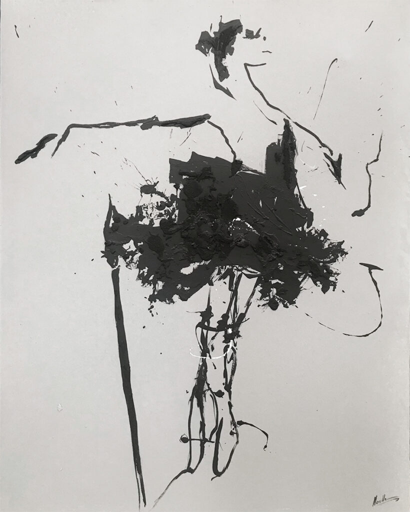 Arte Figurativo Abstracto con Pintura Negra