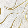 Obra Abstracta en Blanco y Dorado con Textura