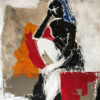 Ilustración Abstracta de Desnudo en Colores Audaces