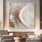 Ambiente Pintura Abstracta con Espirales en Tonos Tierra