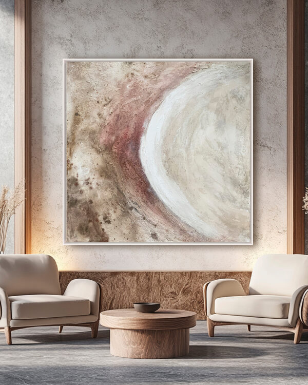 Ambiente Pintura Abstracta con Espirales en Tonos Tierra