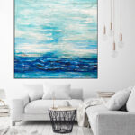 Ambiente Escena Oceánica Abstracta en Tonos Azules