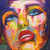 Pintura Abstracta Vibrante de Retrato