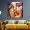 Ambiente Pintura Abstracta Vibrante de Retrato