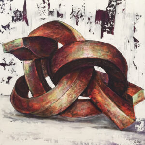 Arte Abstracto de Escultura de Metal Oxidado