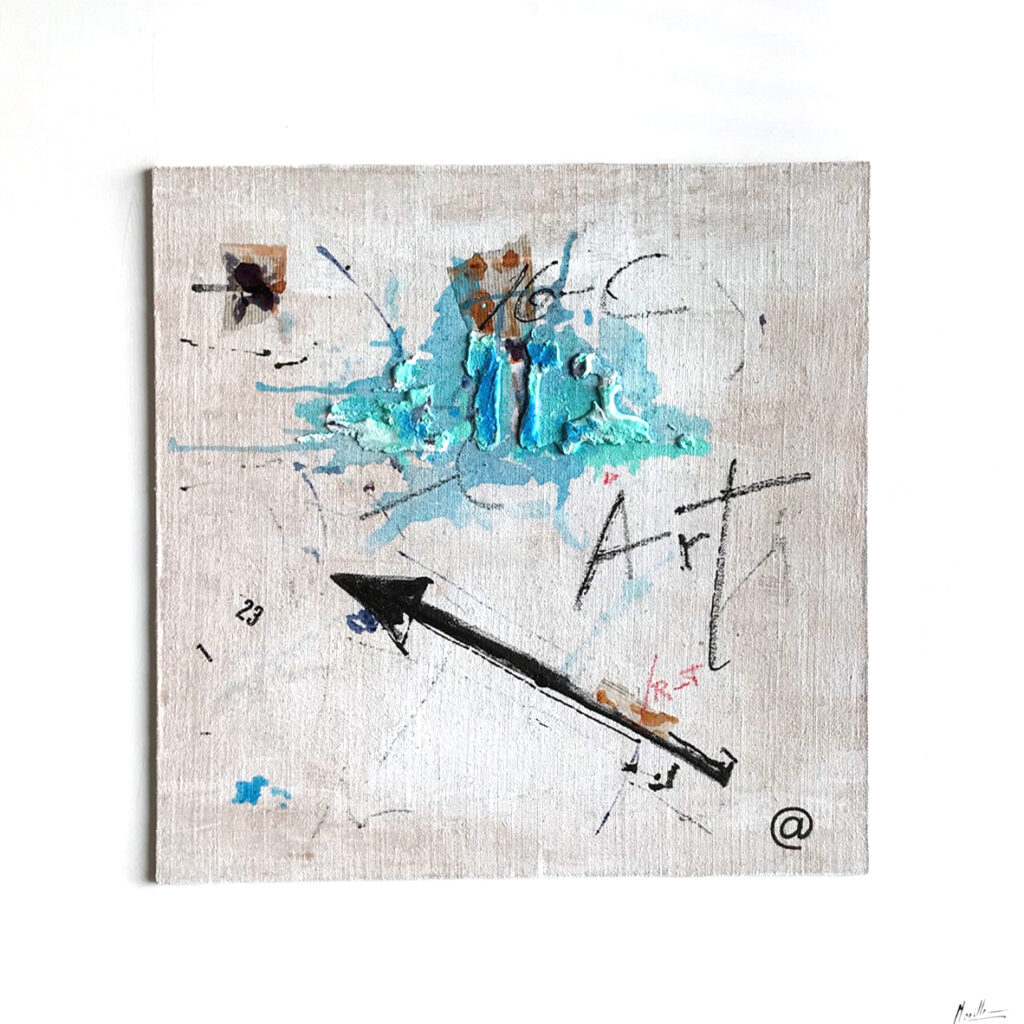 Arte Abstracto sobre Lienzo en Tonos Azules