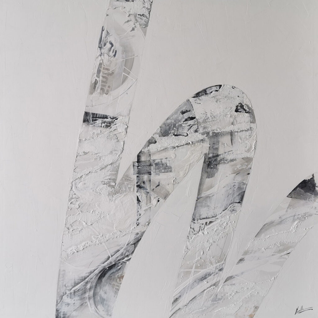 Arte Abstracto Monocromático en Técnica Mixta