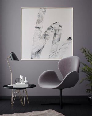 Arte Abstracto Monocromático en Técnica Mixta