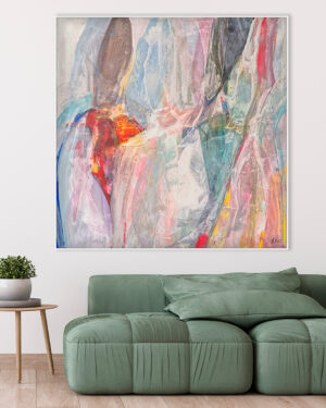 Ambiente Arte Abstracto Vibrante con Tonos Suaves