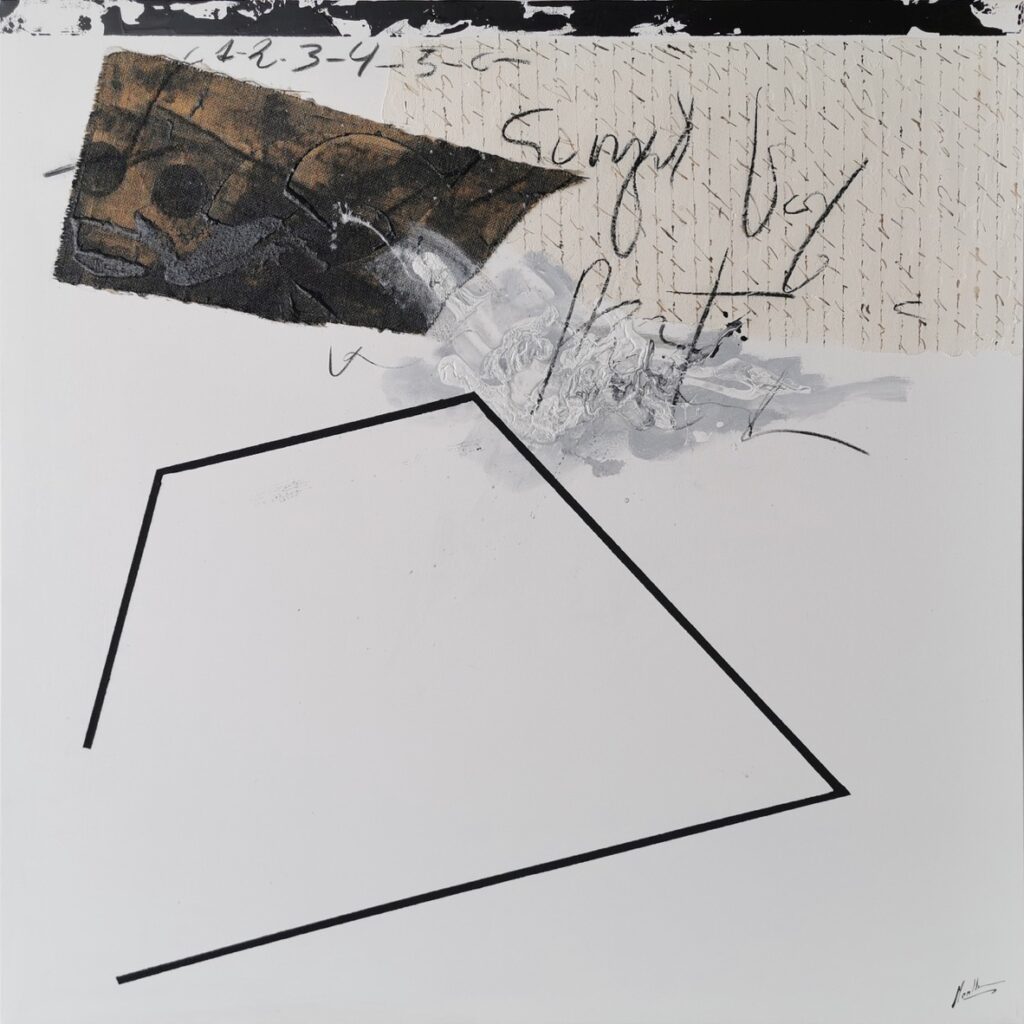 Collage Abstracto con Acento Geométrico