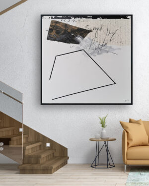Ambiente Collage Abstracto con Acento Geométrico