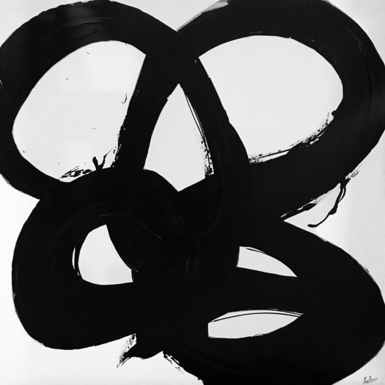 Arte Abstracto de Tinta Negra Intensa