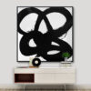 Ambiente Arte Abstracto de Tinta Negra Intensa