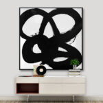 Ambiente Arte Abstracto de Tinta Negra Intensa