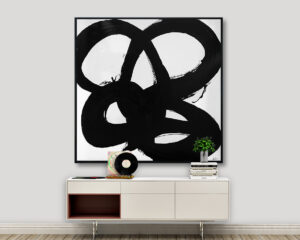 Ambiente Arte Abstracto de Tinta Negra Intensa