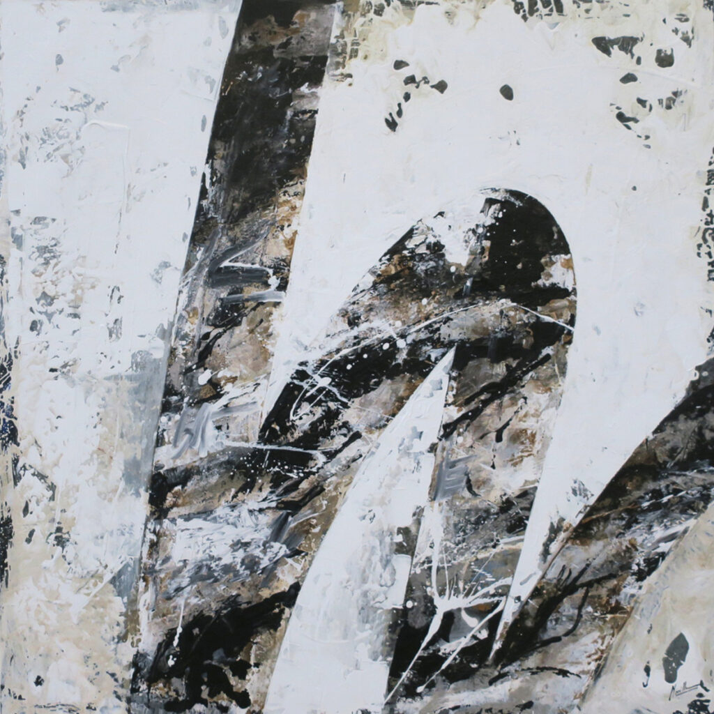 Obra Abstracta en Blanco y Negro