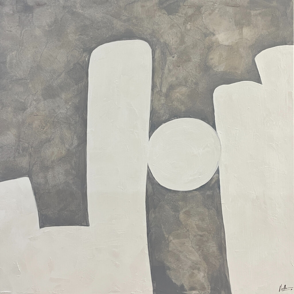 Pintura Abstracta Minimalista Monocromática