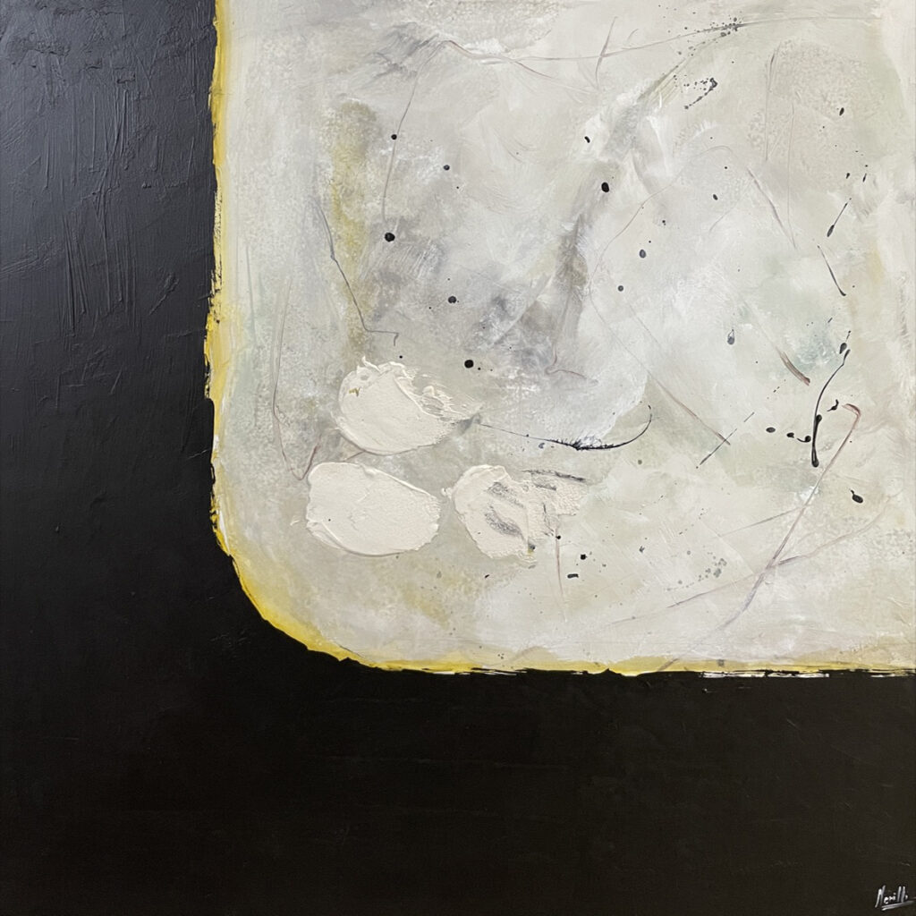 Obra Abstracta Minimalista sobre Lienzo Neutro