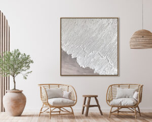 Arte Abstracto Texturizado Blanco Minimalista