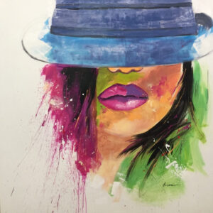 Retrato Colorido con Detalles Abstractos