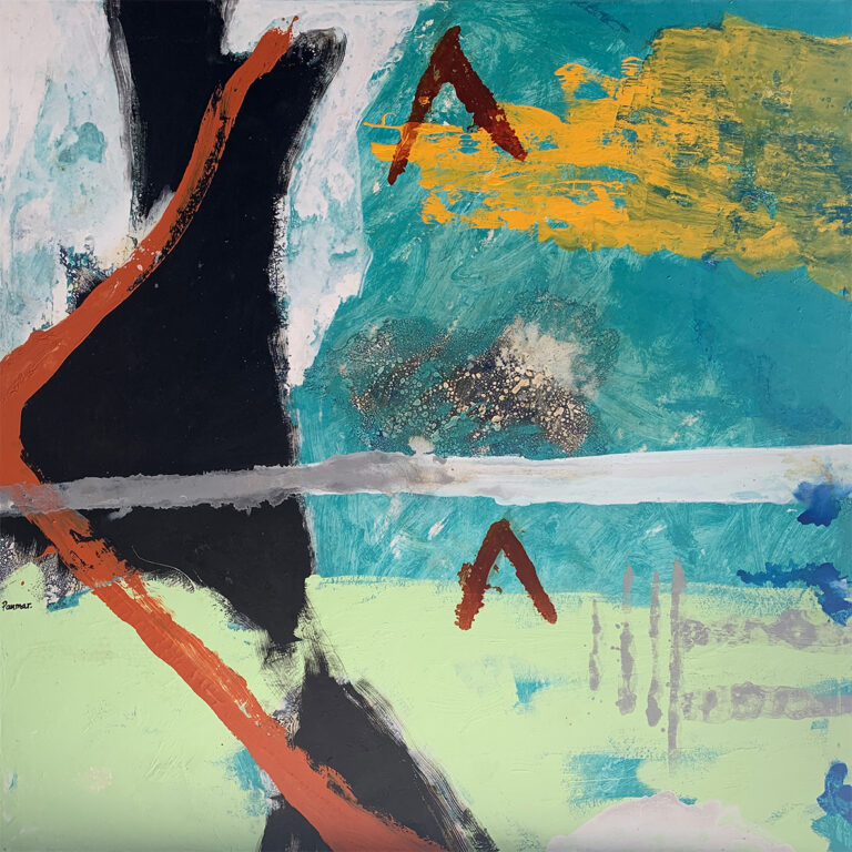 Obra Abstracta Moderna con Colores Audaces
