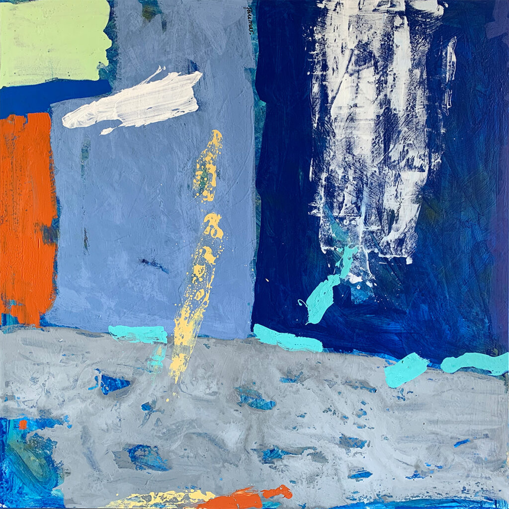 Pintura Abstracta en Acrílico con Tonos Azules