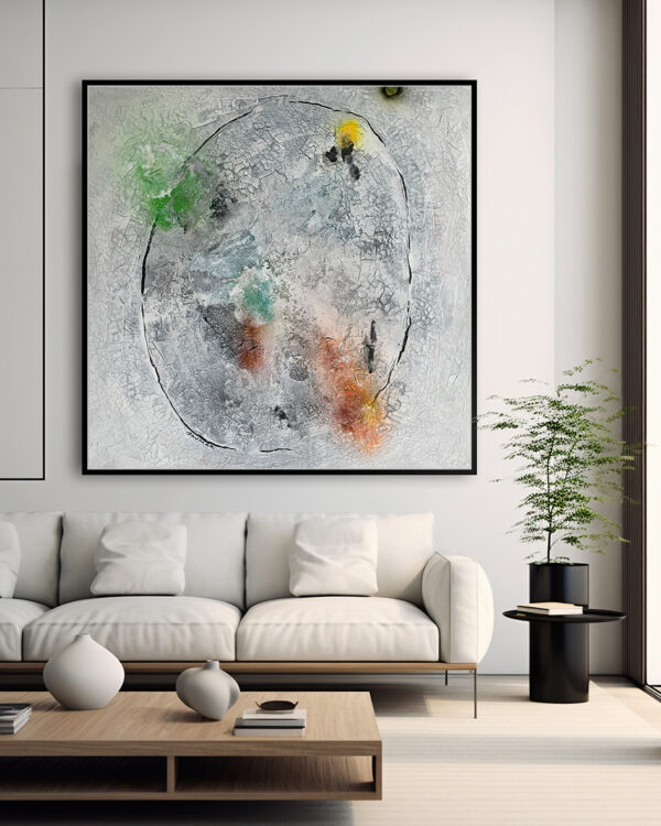 Ambiente Pintura Abstracta Texturizada sobre Lienzo