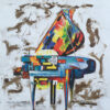 Arte Abstracto Vibrante de Piano de Cola
