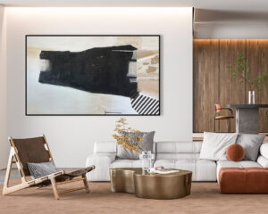 Ambiente Arte Abstracto en Negro y Beige