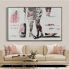 Ambiente Arte Abstracto con Patrones en Rosa y Negro