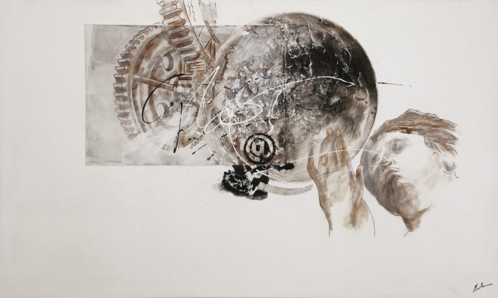 Arte Conceptual Abstracto en Tonos Terrosos